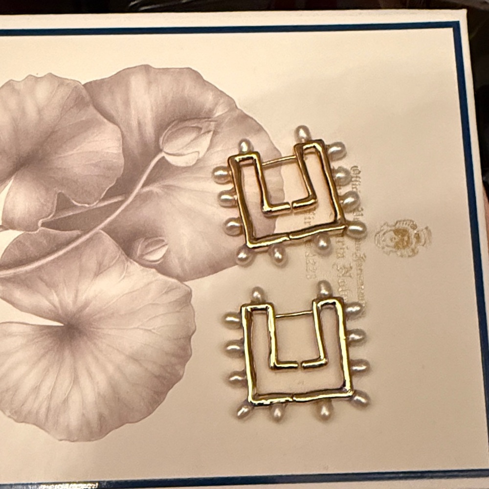 Mignonne Gavigan Gold and Pearl Earrings